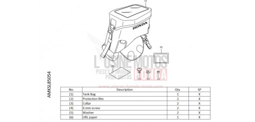 KIT,TANK BAG(4.5L) CRF1100DN de 2022